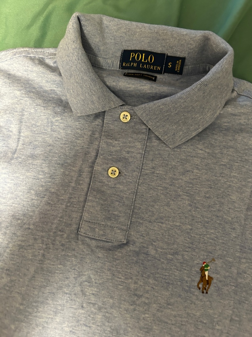 Polo by Ralph Lauren Heather Light Blue Short Sleeve Polo with Embroidered Pony